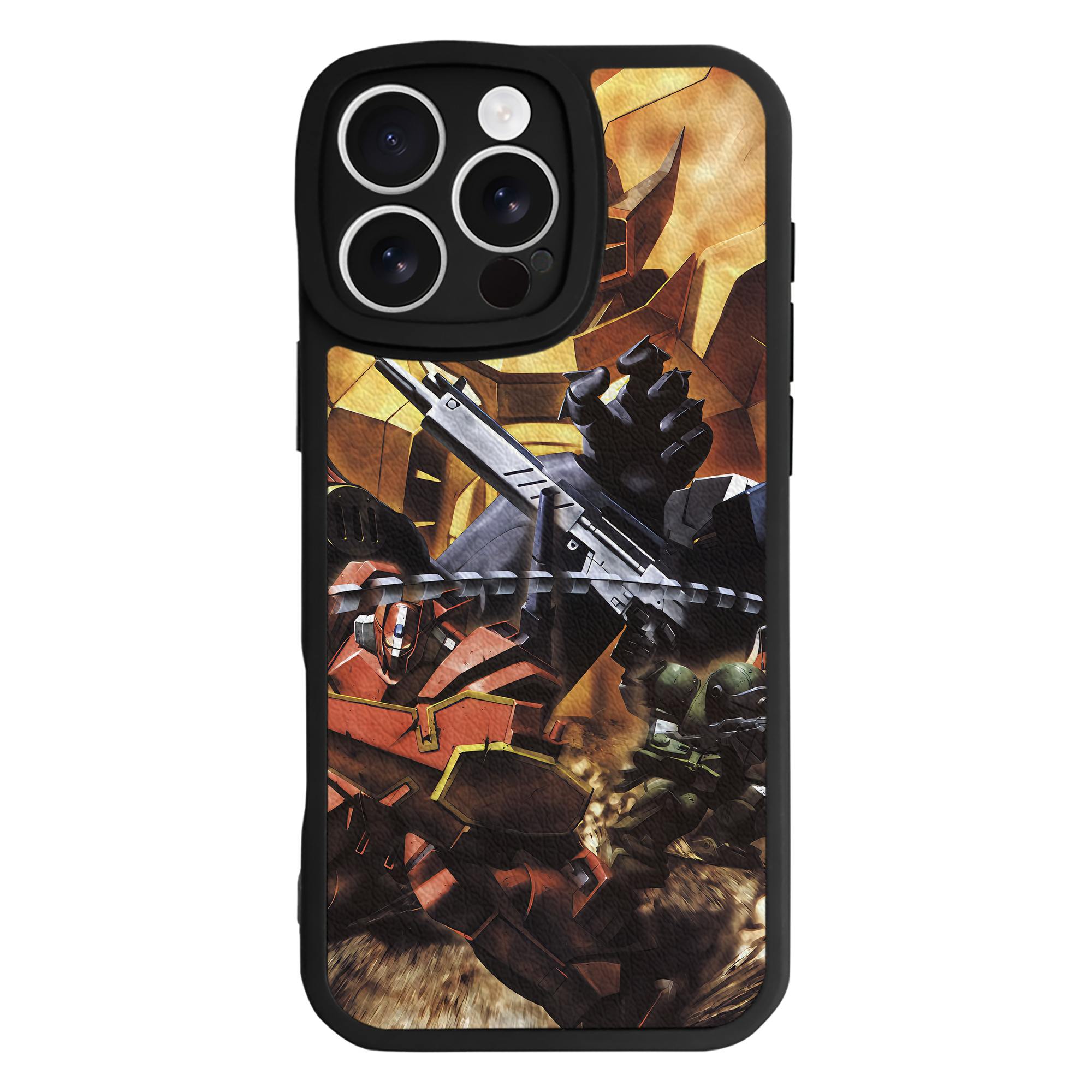 （画像用） 機動戦士ガンダム Mobile Suit Gundam 【iPhone 16シリーズ対応】シリコンスマホケース（レザー調） 材質：シリコン